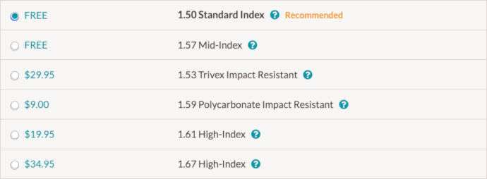 zenni optical review lens index pricing