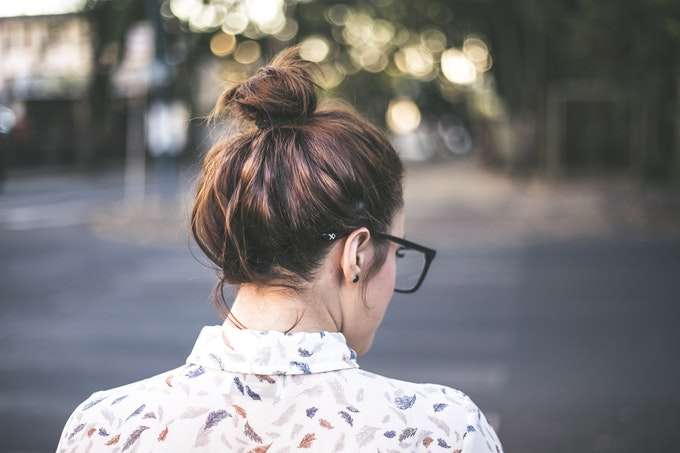 quick hairstyle topknot