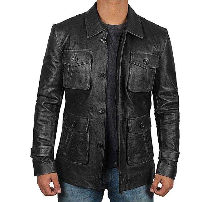 leather field jacket amazon