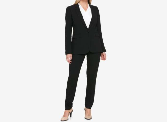 dkny black womens suits classic