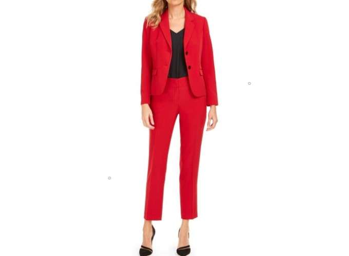kasper red womens suit color