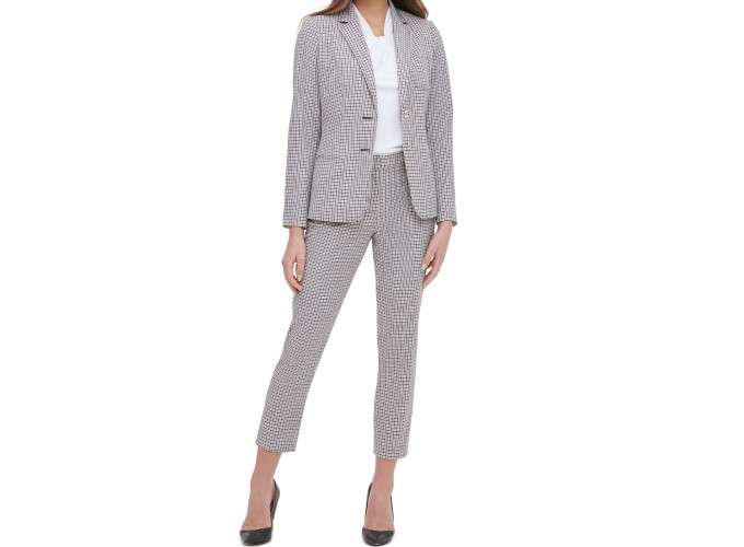 tommy hilfiger womens suit plaid