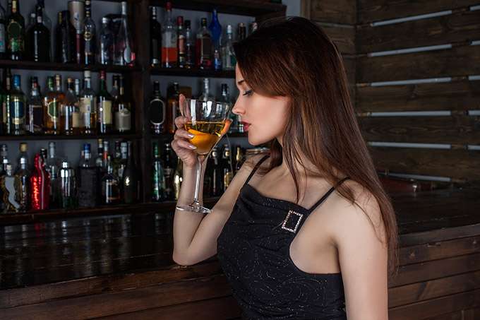 woman at bar