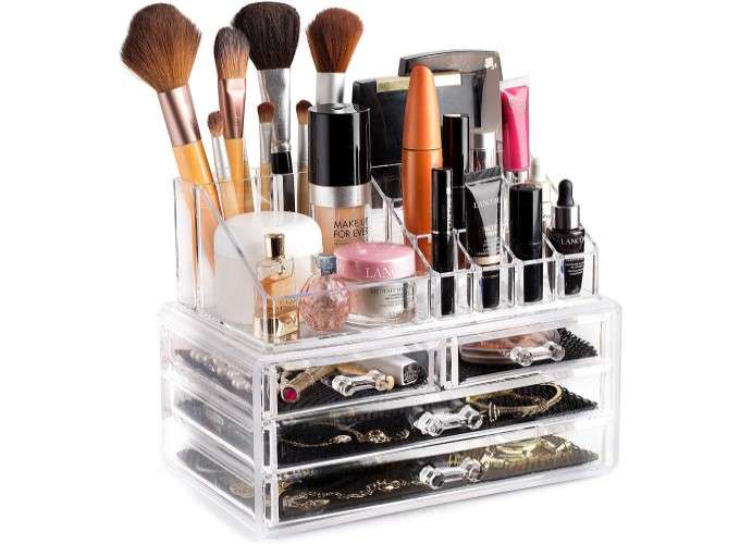 lucite makeup organizer