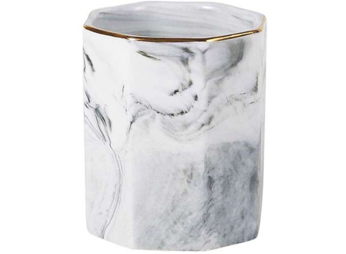 marble makeup brush holder