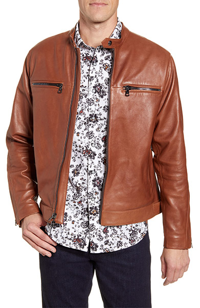 ROBERT GRAHAM brown leather jacket