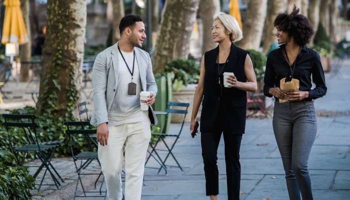 Coworkers Dressed Business Casual For Workplace Etiquette