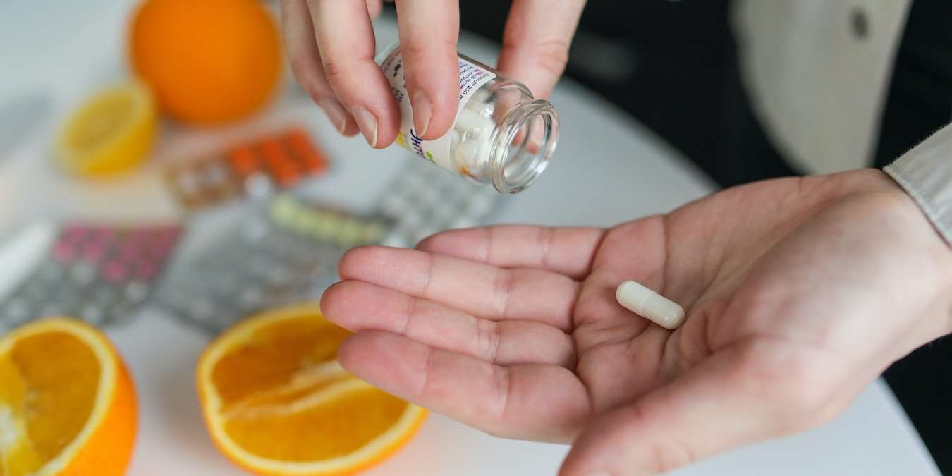 Woman Taking Herbal Remedies for Anxiety