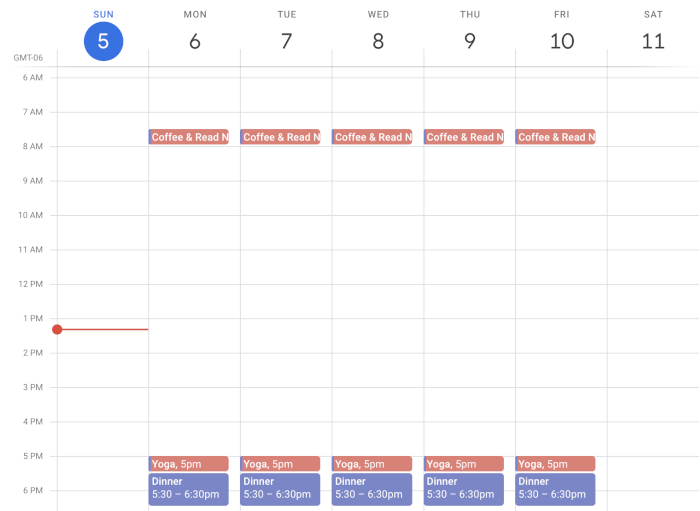 Time Blocking Example Bookends