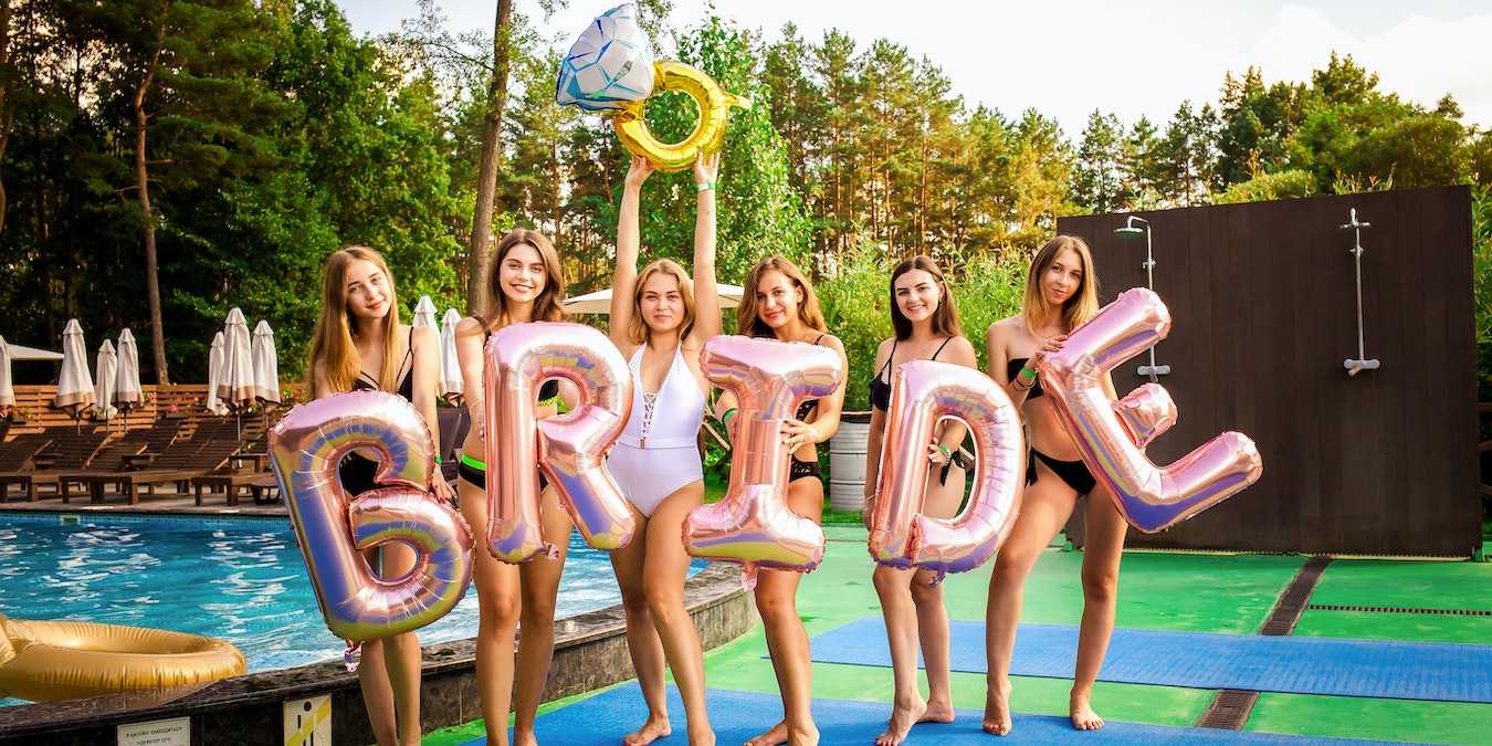 Women Celebrating Bachelorette Party with Bride to Be